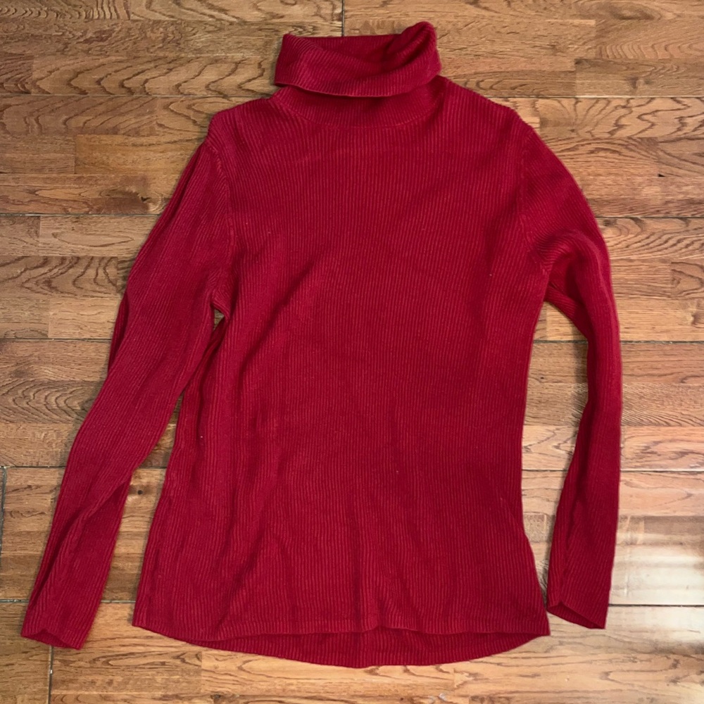 Red turtle neck